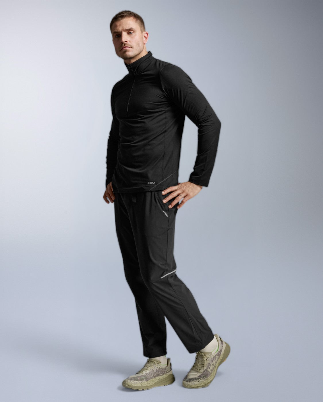 Aero Trail 1/2 Zip Laufshirt Herren - black/silver reflective