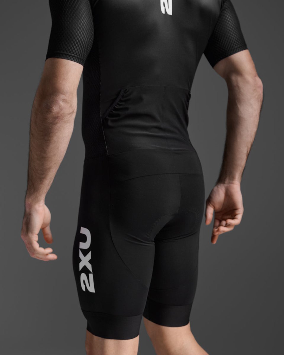 2XU AERO SLEEVED TRISUIT ブラック/ホワイト M Aero Hex Sleeved Trisuit Triathlon suit Men - black/white – 2XU.de