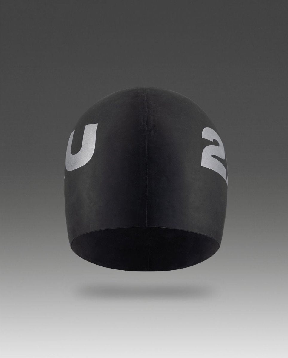 Unisex Silicone Swim Cap Schwimmmütze - black/black