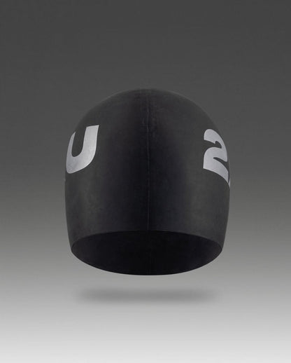 Unisex Silicone Swim Cap Schwimmmütze - black/black