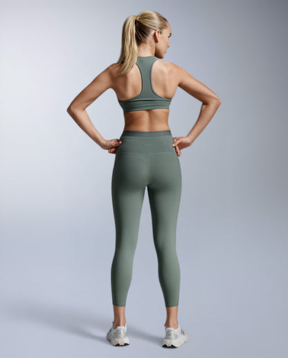 Form Stash Hi-Rise Compression 7/8 Fitnesstight Damen - olive leaf/olive leaf