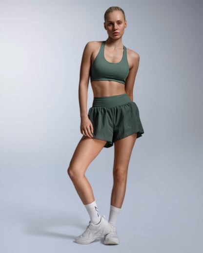 Aero Mesh Medium Impact Bra Sports bra Women - olive leaf/olive leaf reflect