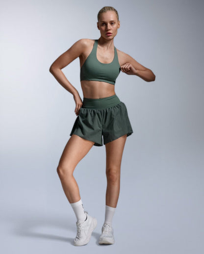 Aero Mesh Medium Impact Bra Sports bra Women - olive leaf/olive leaf reflect