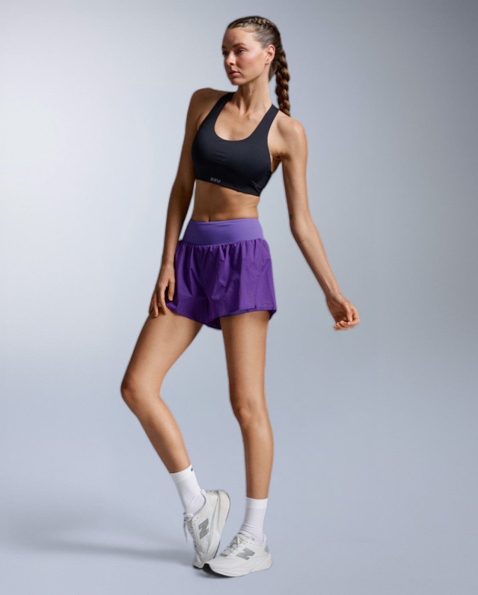 Aero Hi-Rise 2-in-1 3 Inch Shorts Running shorts Women - purpleflash/purpleflashreflect
