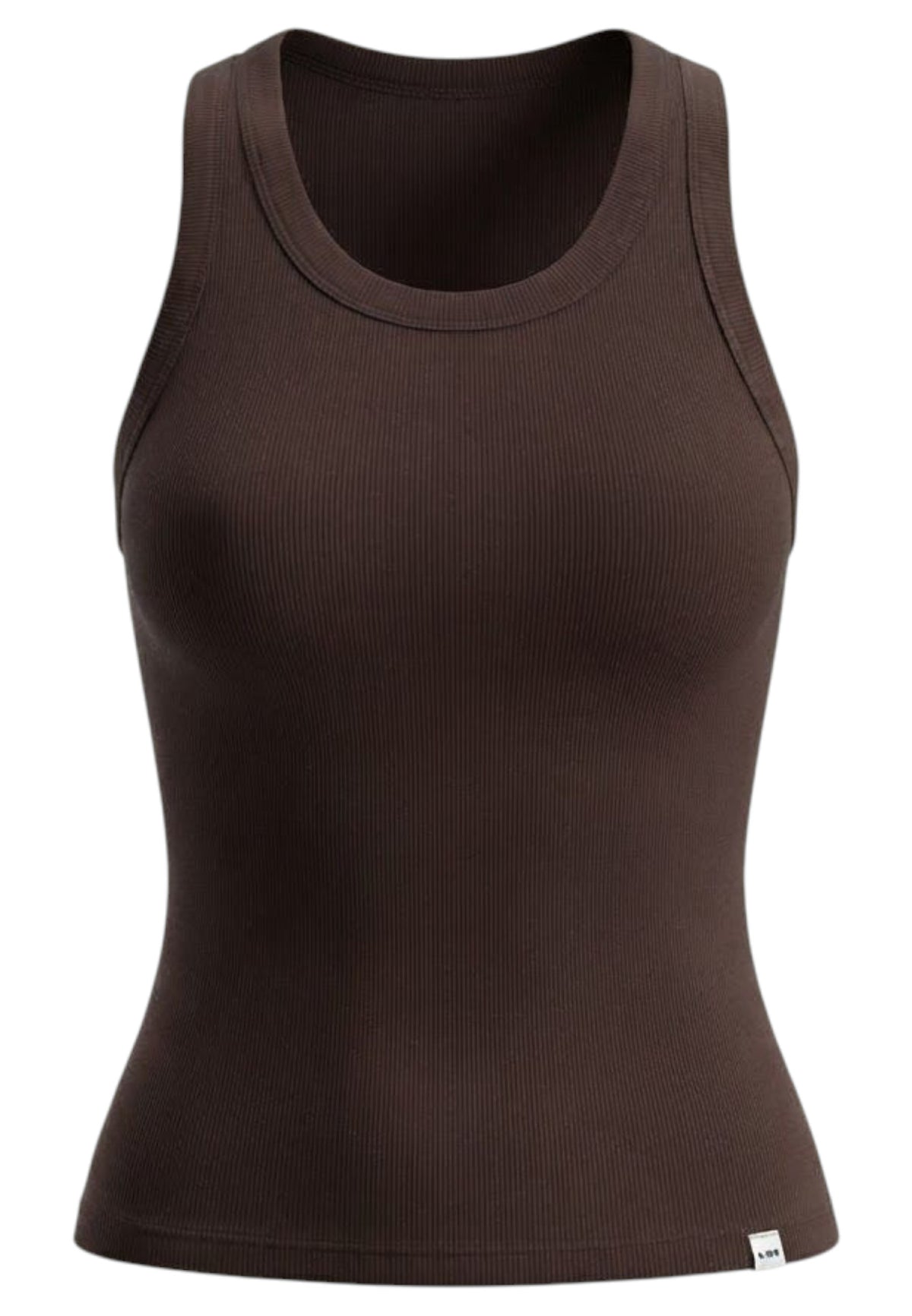 Fluid Modal Rib Tank Tanktop Damen - bark/white