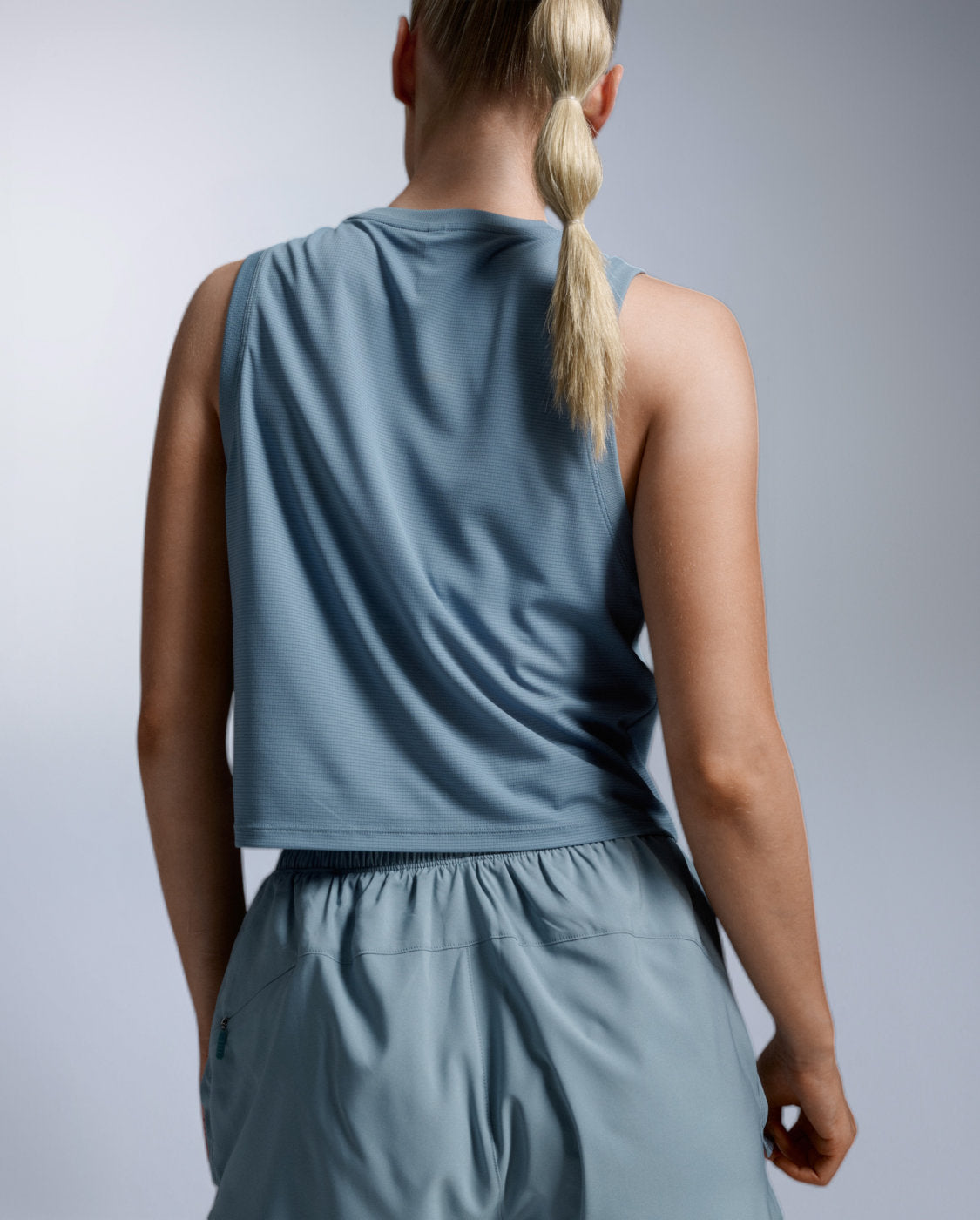 Aero Mesh Crop Tank Laufshirt Damen - blue shade/blue shade reflect