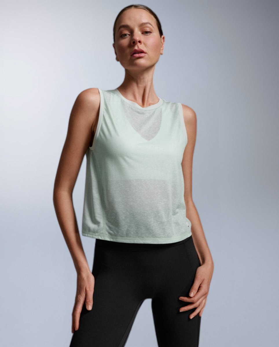 ReLight Crop Tank Tank top Women - seafoam/white