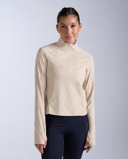 Aero Trail 1/2 Zip Laufshirt Damen - chalk/white reflective