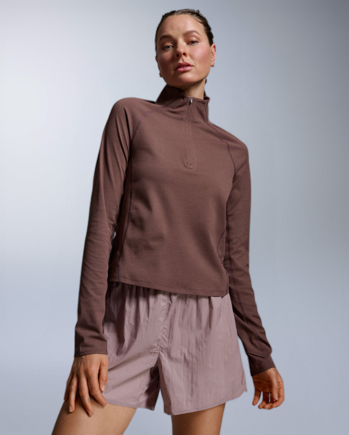 Aero Trail 1/2 Zip Running shirt Women - currant silver reflective