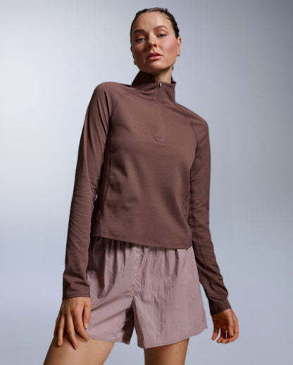 Aero Trail 1/2 Zip Running shirt Women - currant silver reflective