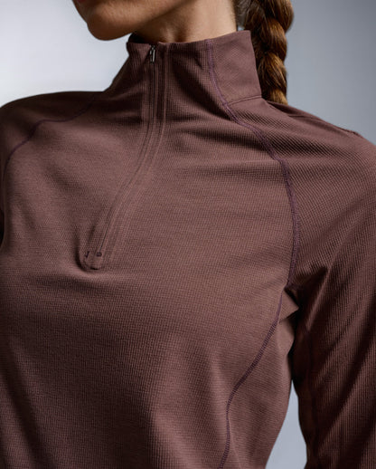 Aero Trail 1/2 Zip Running shirt Women - currant silver reflective